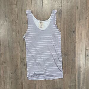 Striped Gray Twist Back Tank Top